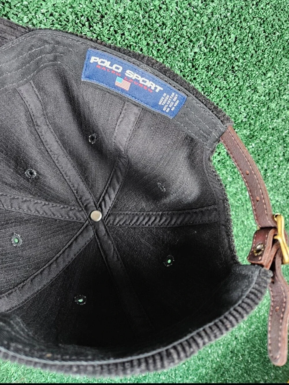 Vintage Polo Sport Ralph Lauren Embroidered Polo Bear Corduroy Adjustable Cap